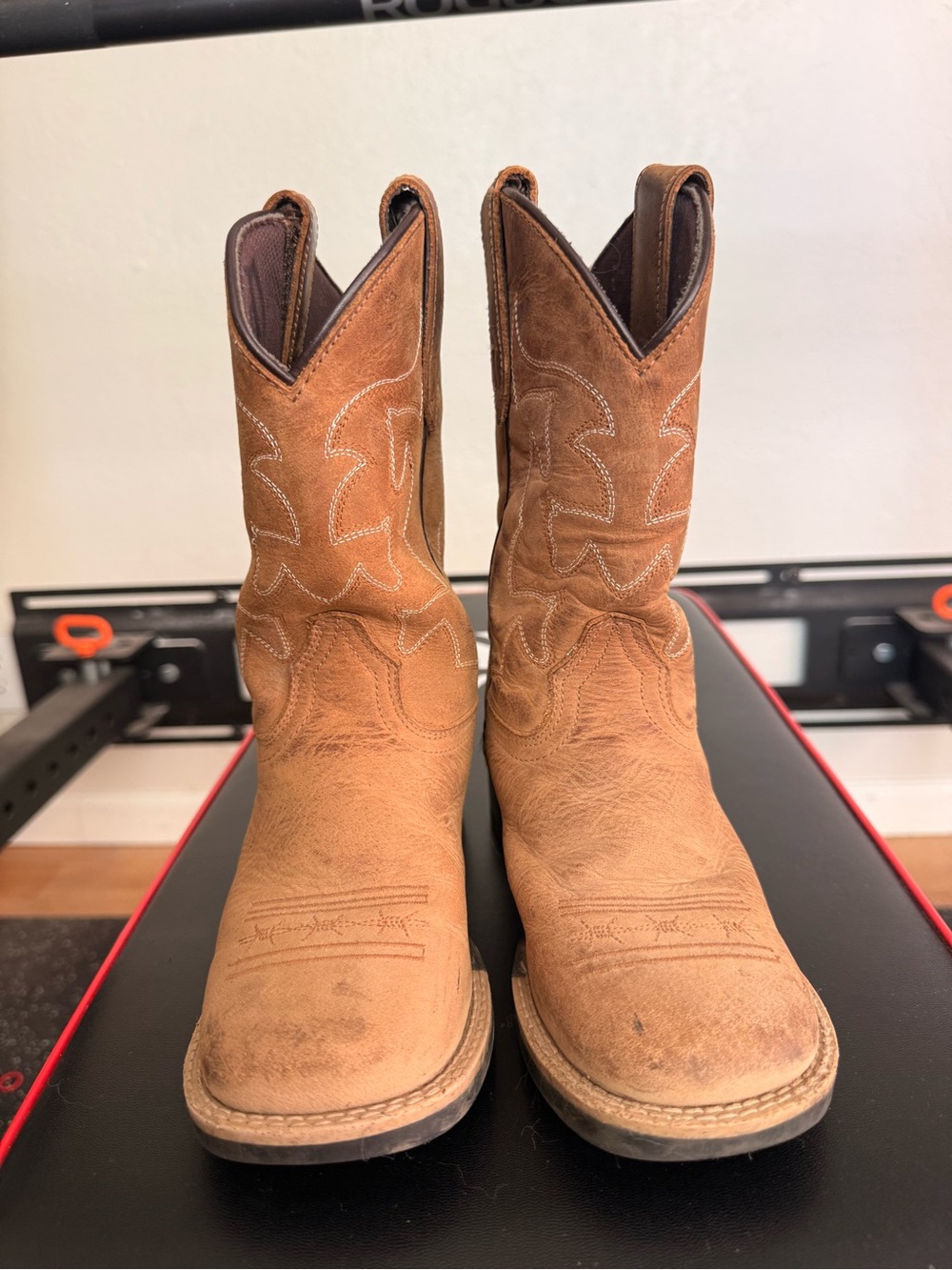 Roper Little Kids Brown Suede Cowboy Boots